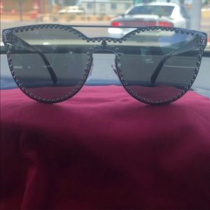 versace black mirror stud sunglasses